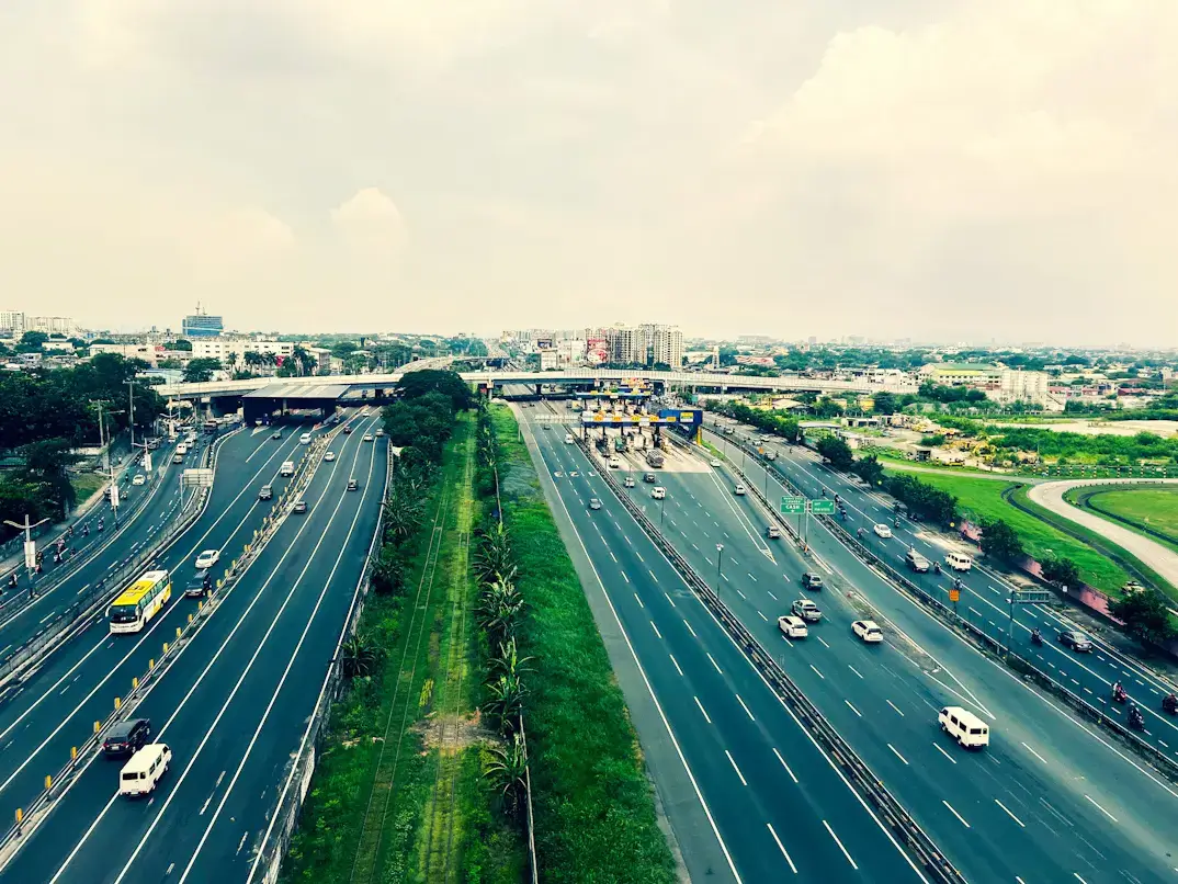 Highway toll plaza